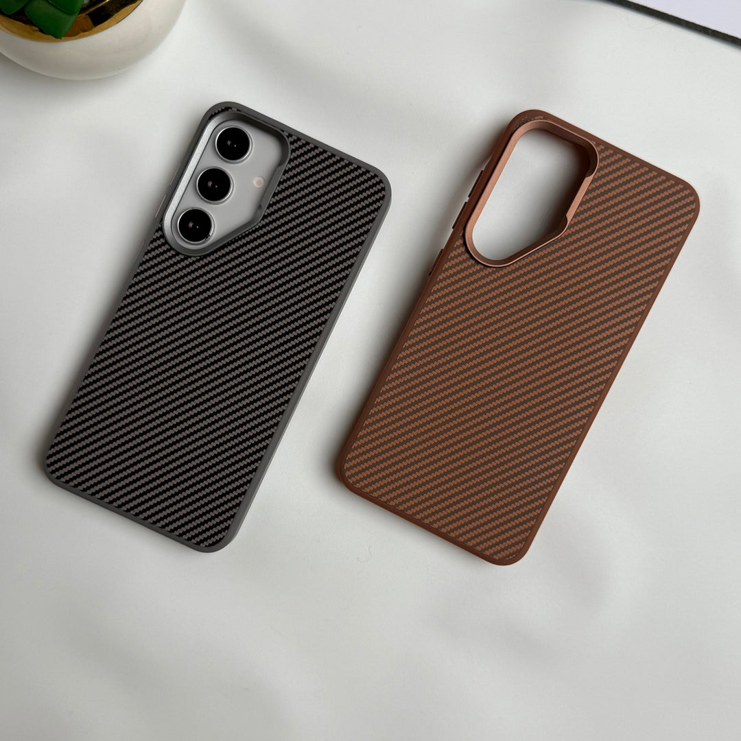 Samsung Galaxy S24 Carbon Fiber Design Metal camera Bump Case