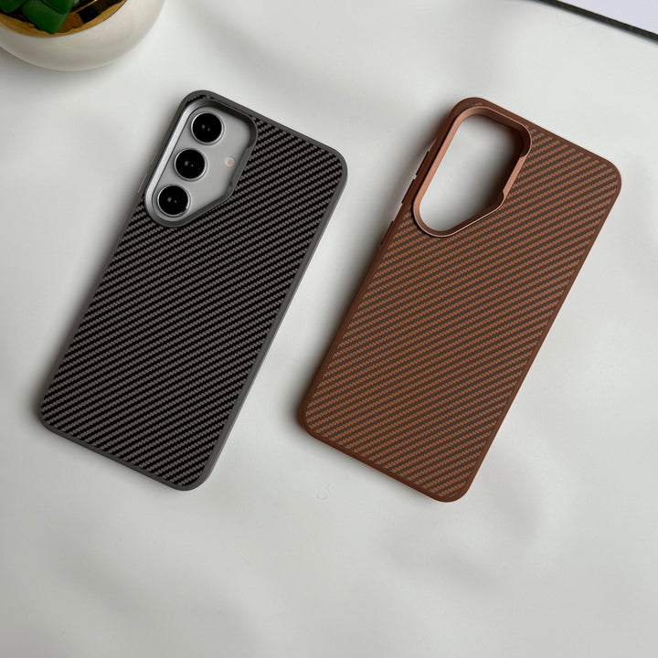 Samsung Galaxy S24 Carbon Fiber Design Metal camera Bump Case