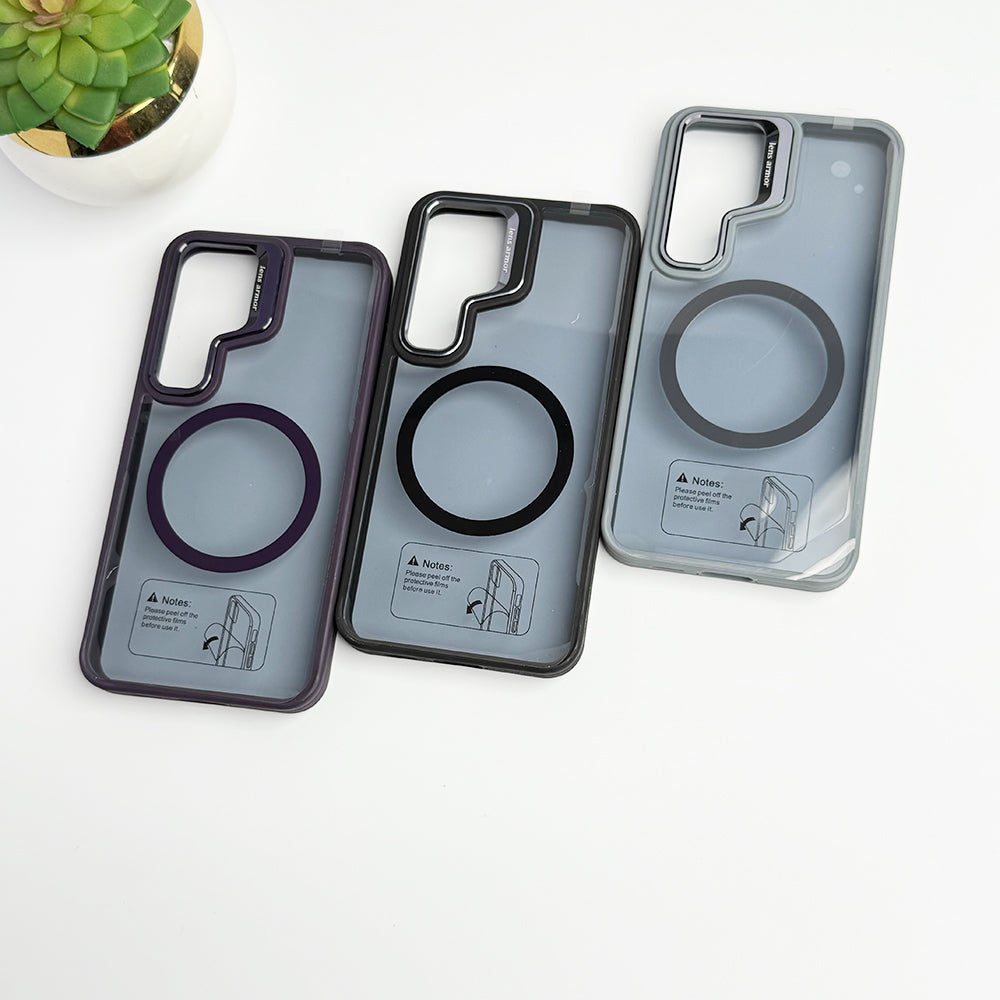 SamSung Galaxy S24 Plus Acrylic Shield Shockproof MagSafe Case With Metal Camera Ring