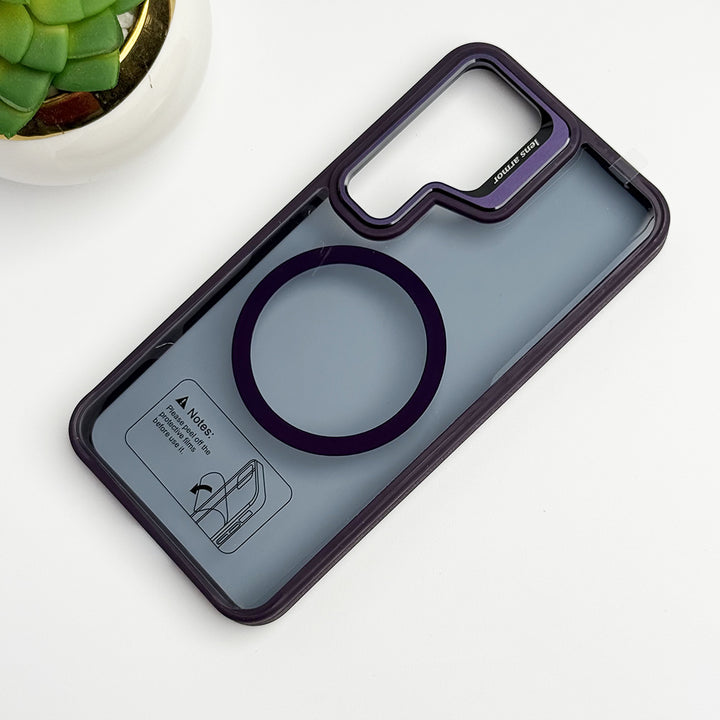 SamSung Galaxy S24 Plus Acrylic Shield Shockproof MagSafe Case With Metal Camera Ring