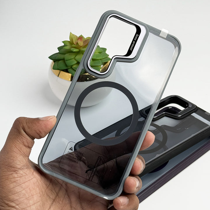 SamSung Galaxy S24 Plus Acrylic Shield Shockproof MagSafe Case With Metal Camera Ring