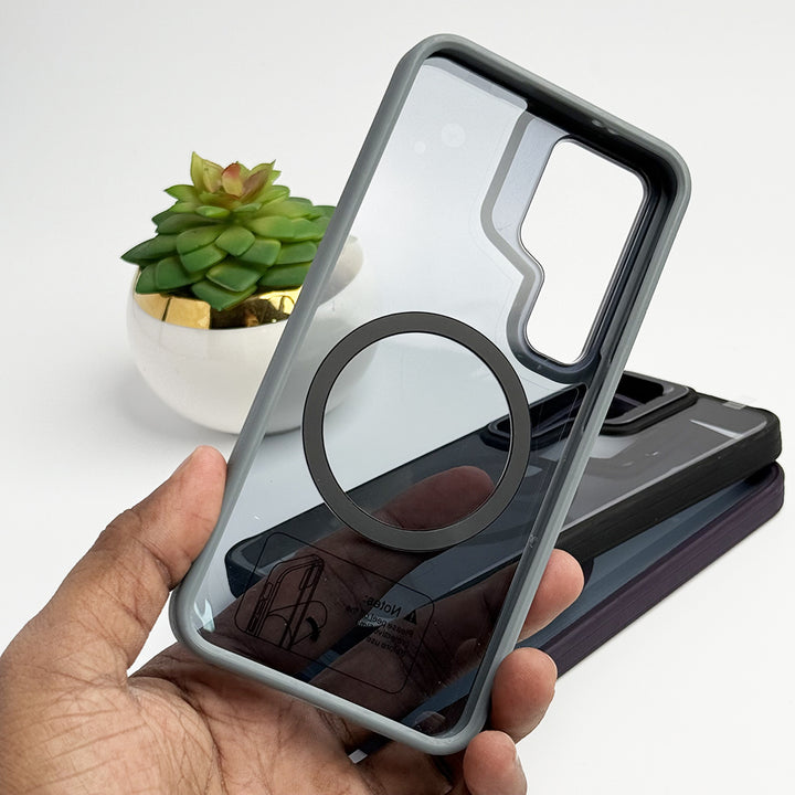 SamSung Galaxy S24 Plus Acrylic Shield Shockproof MagSafe Case With Metal Camera Ring