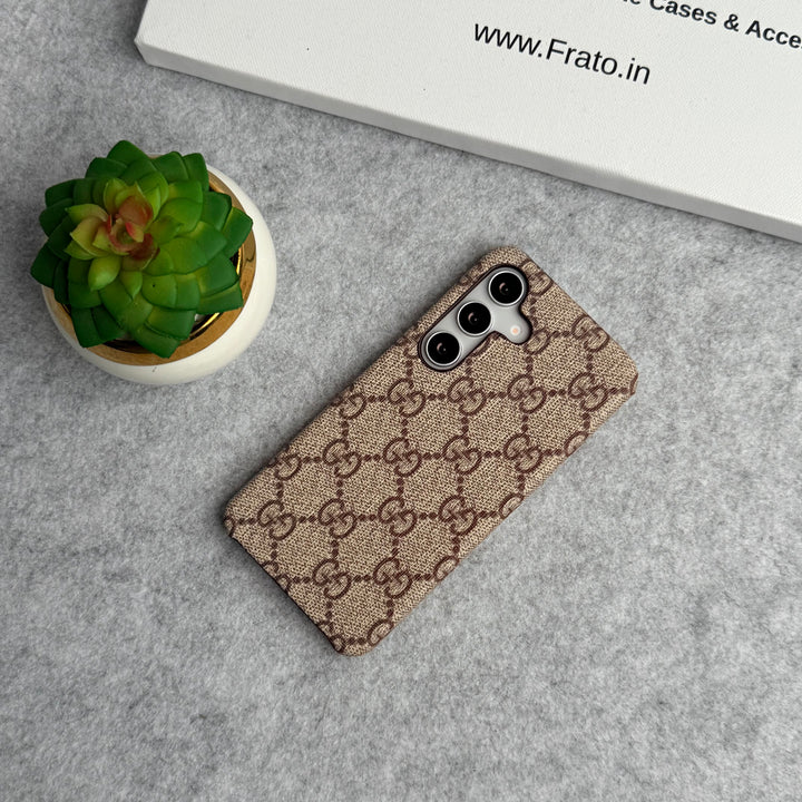 Samsung Galaxy S25 Luxury GG Pattern PU Leather Cover