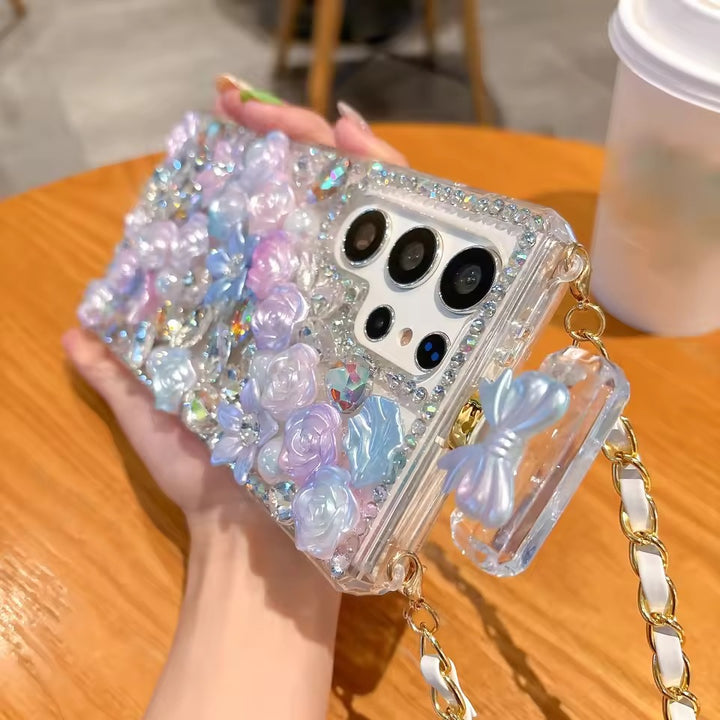 Samsung Galaxy S25 Ultra Perfume Rhinestone Diamond Design Sling Girly Cover