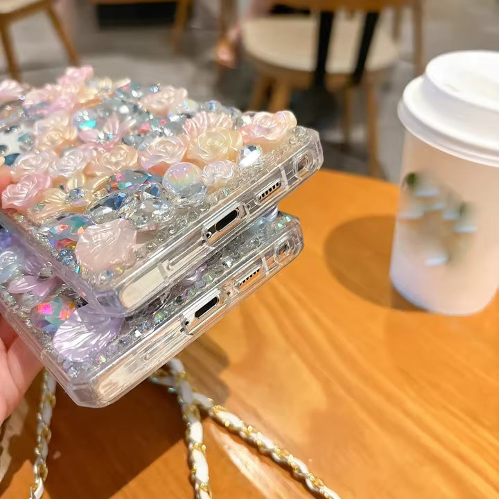 Samsung Galaxy S25 Ultra Perfume Rhinestone Diamond Design Sling Girly Cover