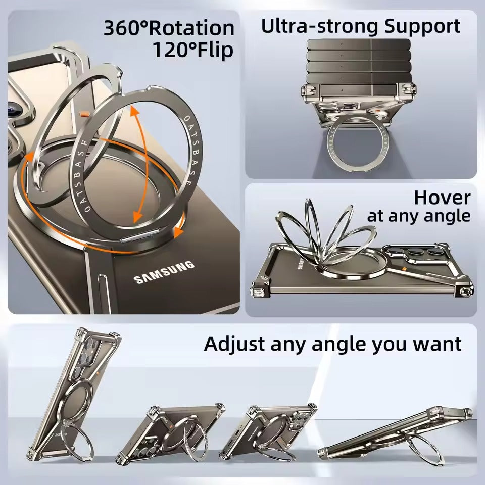 Samsung Galaxy S25 Ultra Z Shape Aluminum Metal Rotating Kickstand Frameless Design