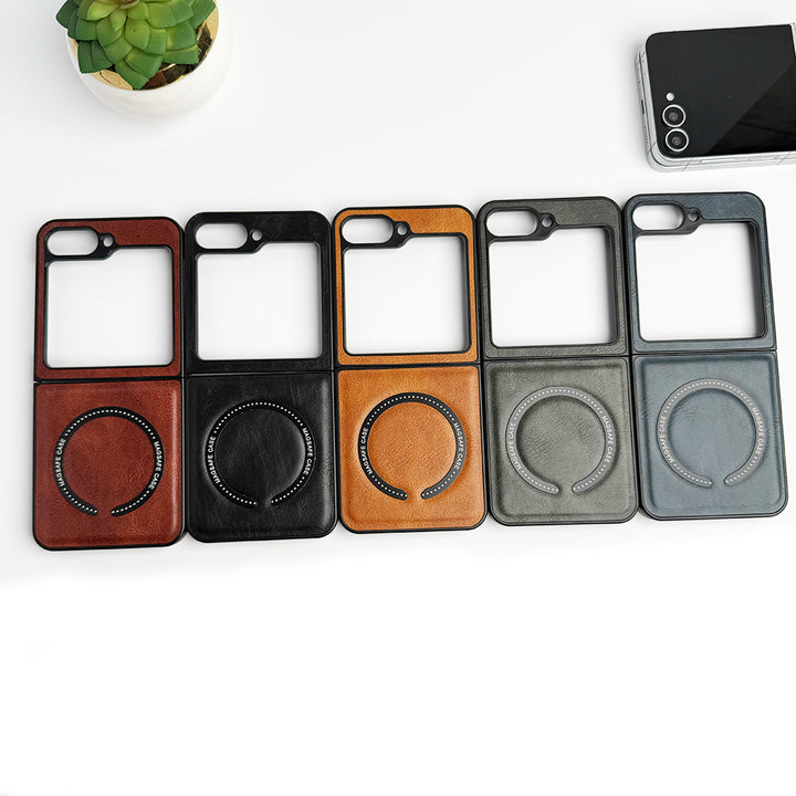 Samsung Galaxy Z Flip 6 MS Ring PU Leather Cover