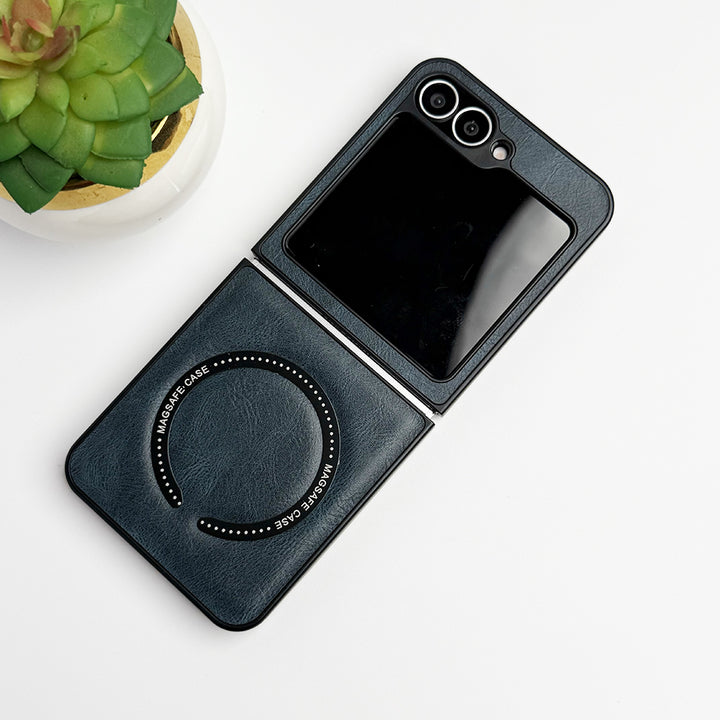 Samsung Galaxy Z Flip 6 MS Ring PU Leather Cover