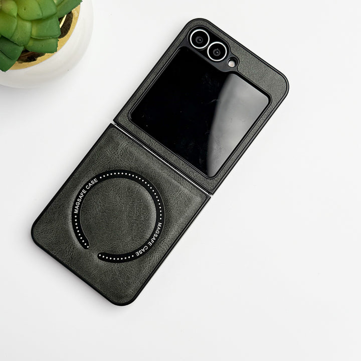 Samsung Galaxy Z Flip 6 MS Ring PU Leather Cover