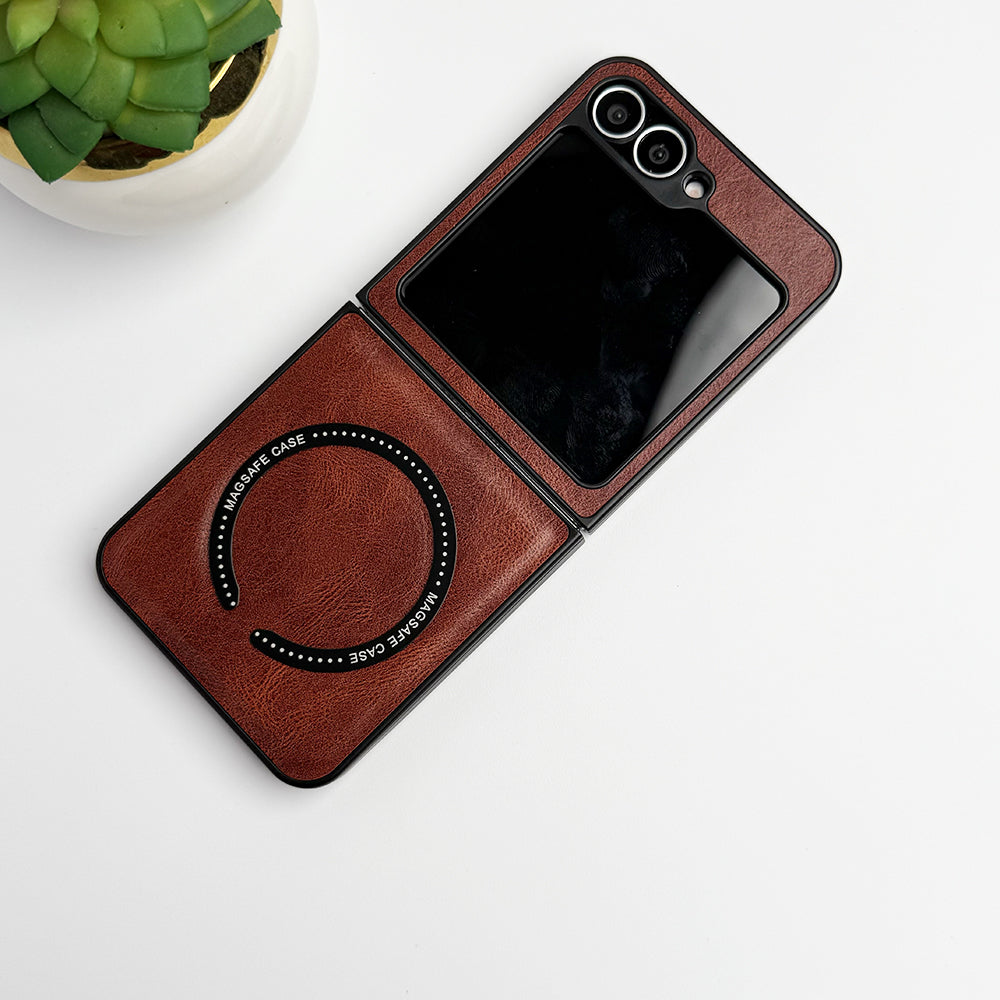 Samsung Galaxy Z Flip 6 MS Ring PU Leather Cover