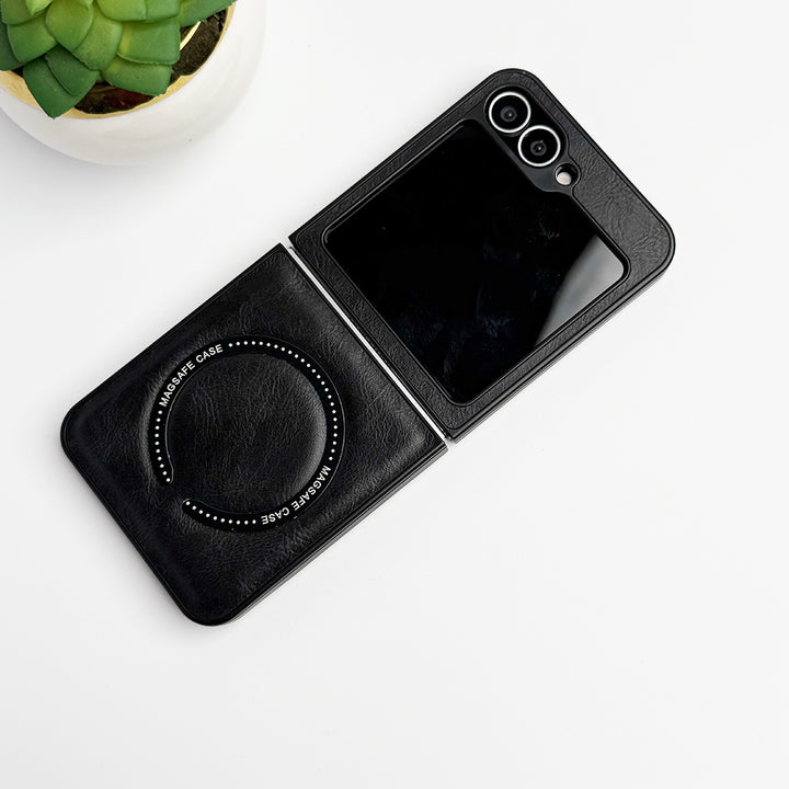 Samsung Galaxy Z Flip 6 MS Ring PU Leather Cover