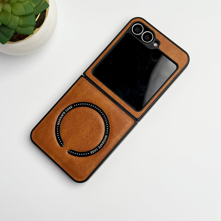 Samsung Galaxy Z Flip 6 MS Ring PU Leather Cover
