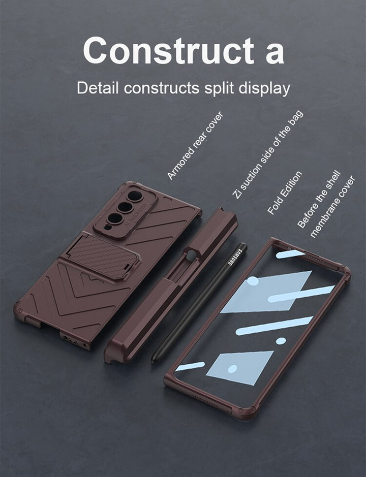 Samsung Galaxy Z Fold 4 Adjustable Kickstand & Pen Holder Case Cover
