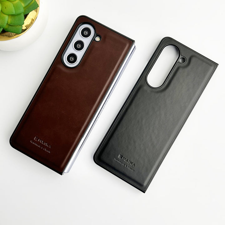Samsung Galaxy Z Fold 6 PU Leather Plain Case Cover