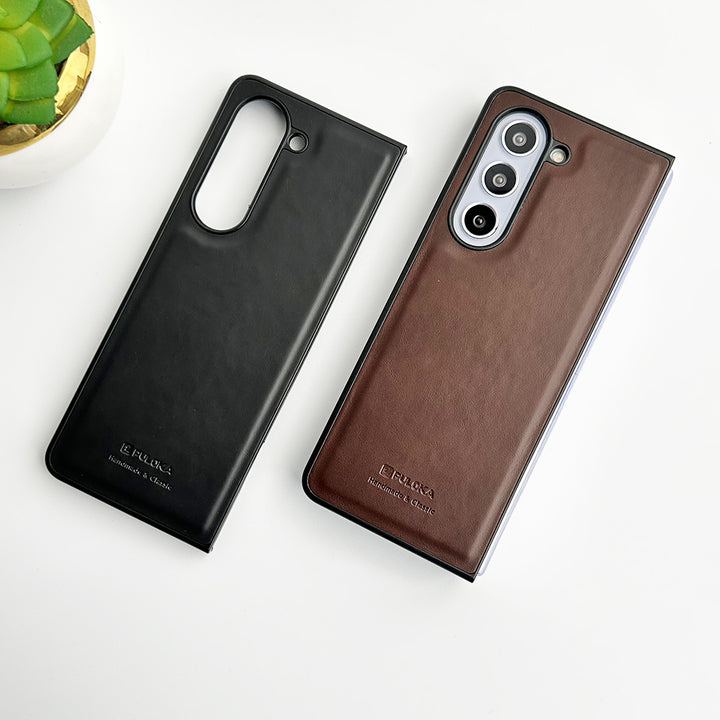 Samsung Galaxy Z Fold 6 PU Leather Plain Case Cover