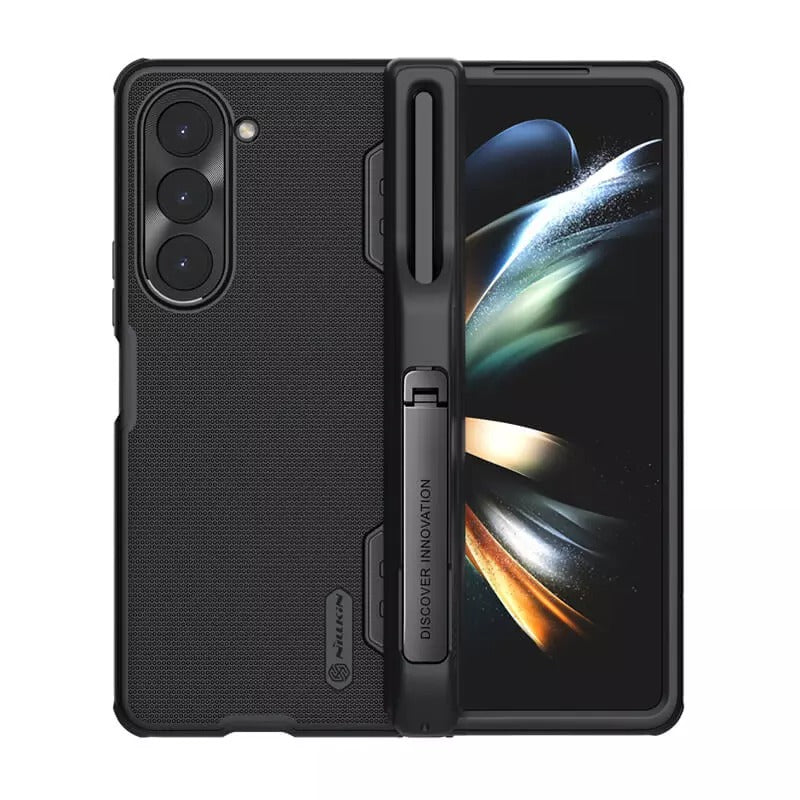 Samsung Galaxy Z Fold 5 Nillkin Frost Shield With Stand and S Pen Slot Case Cover BLACK