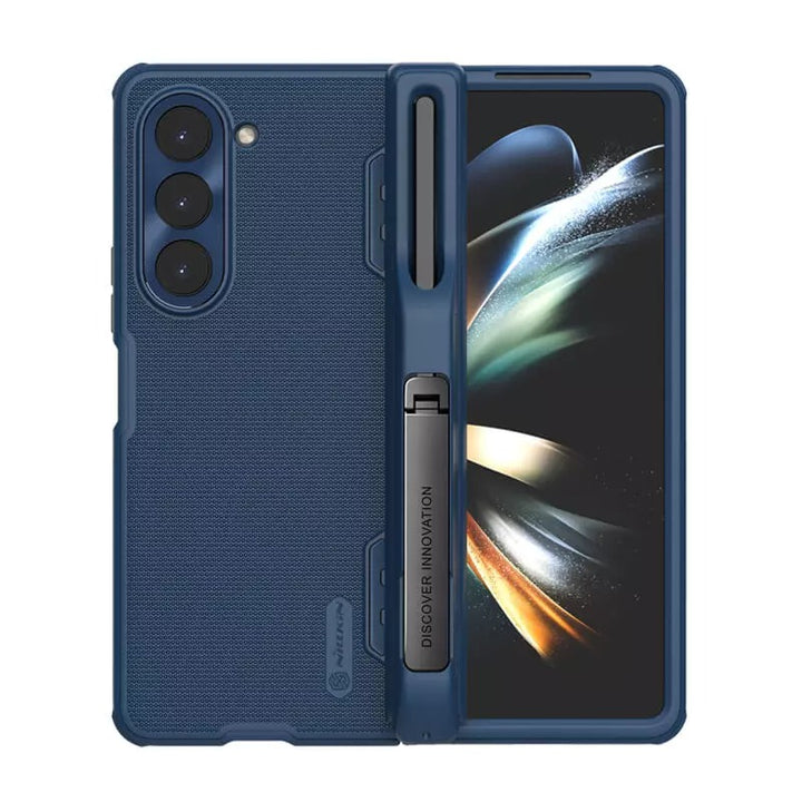 Samsung Galaxy Z Fold 5 Nillkin Frost Shield With Stand and S Pen Slot Case Cover Blue