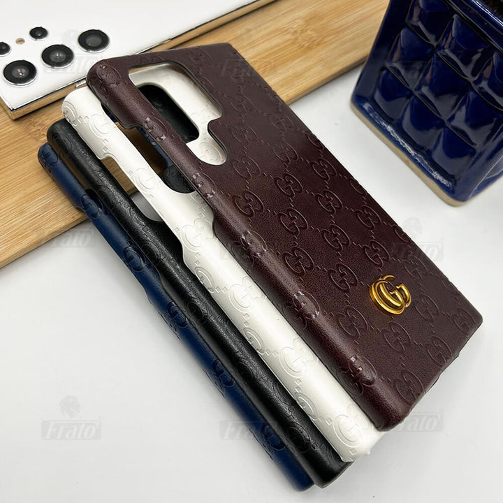 Samsung  Galaxy S24 Ultra Luxury GG Fashion Leather Brand Case Cover