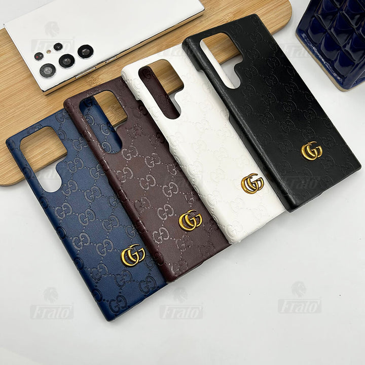 Samsung  Galaxy S24 Ultra Luxury GG Fashion Leather Brand Case Cover