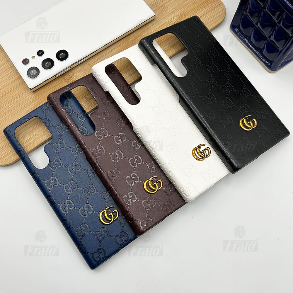 Samsung S23 Ultra Luxury GG Fashion Leather Brand Case Cover