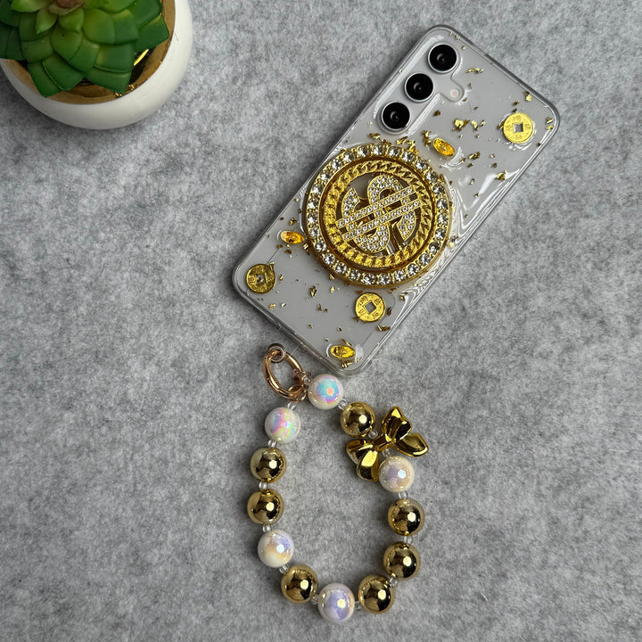 Samsung Galaxy S23 FE Rotation Dollar Bracelet Wristband Chain Phone Case Cover
