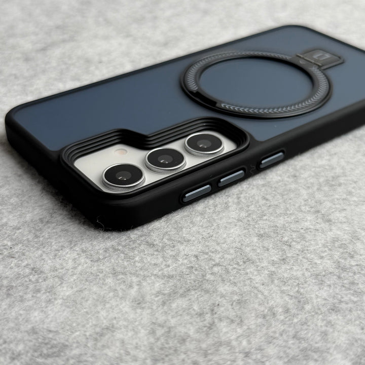 Samsung Galaxy S23 Smoke Frosted Case With Metal Stand