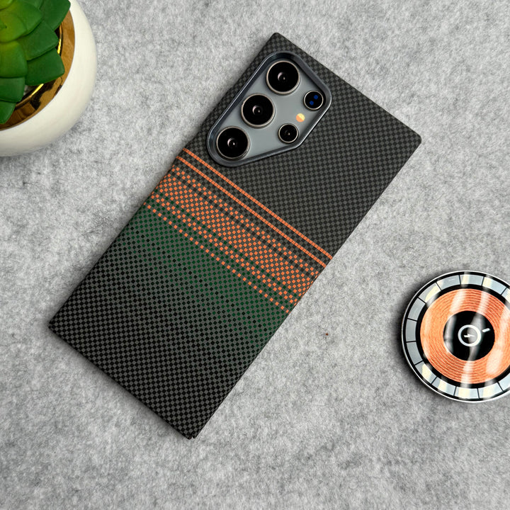 Samsung Galaxy S23 Ultra Carbon Fiber Texture Aramid Design Hard Pc MagSafe Case Cover