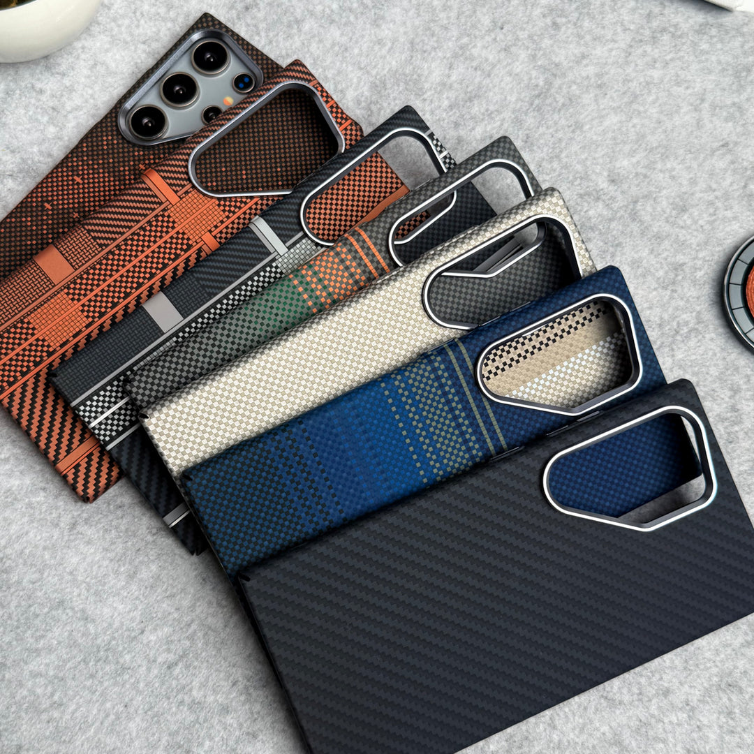 Samsung Galaxy S23 Ultra Carbon Fiber Texture Aramid Design Hard Pc MagSafe Case Cover