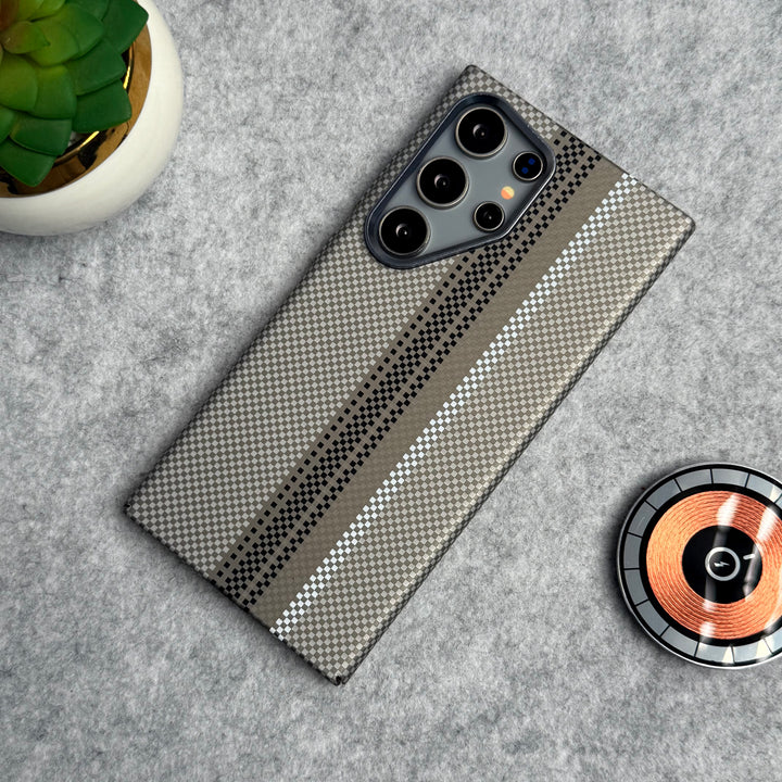 Samsung Galaxy S23 Ultra Carbon Fiber Texture Aramid Design Hard Pc MagSafe Case Cover