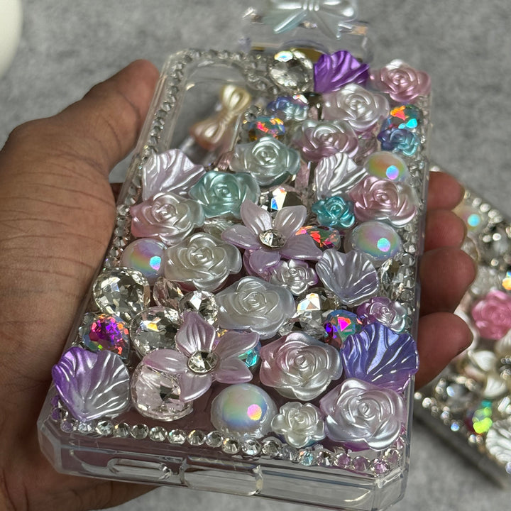 Samsung Galaxy S24 Perfume Rhinestone Diamond Design Sling Girly Cover