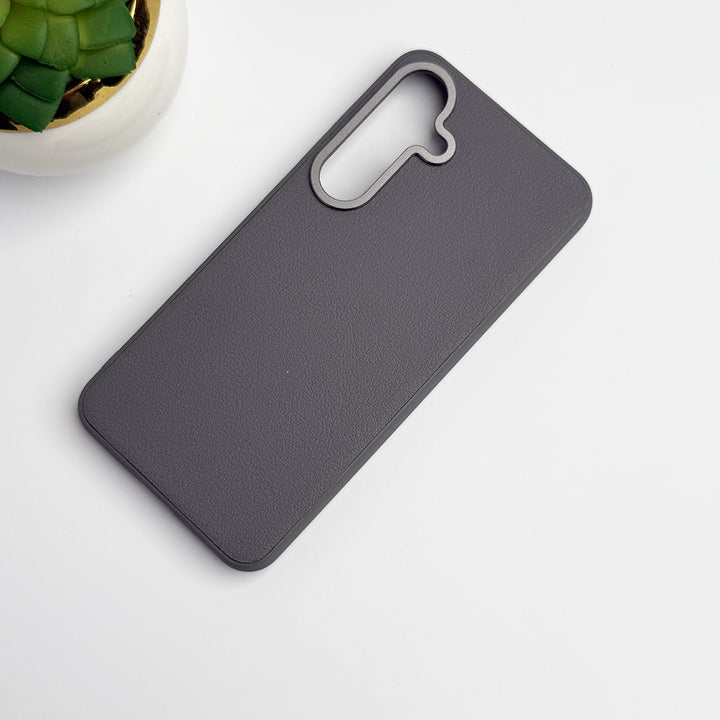 Samsung Galaxy S24 Plus Leather Texture Case Cover With Metal Camera Bumper