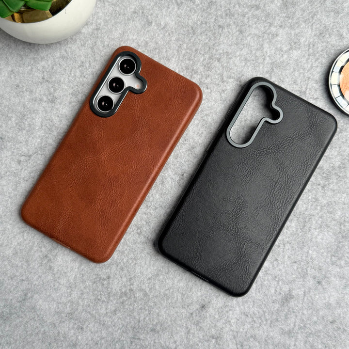Samsung Galaxy S24 Texture Leather Camera Bumper Magsafe Cover