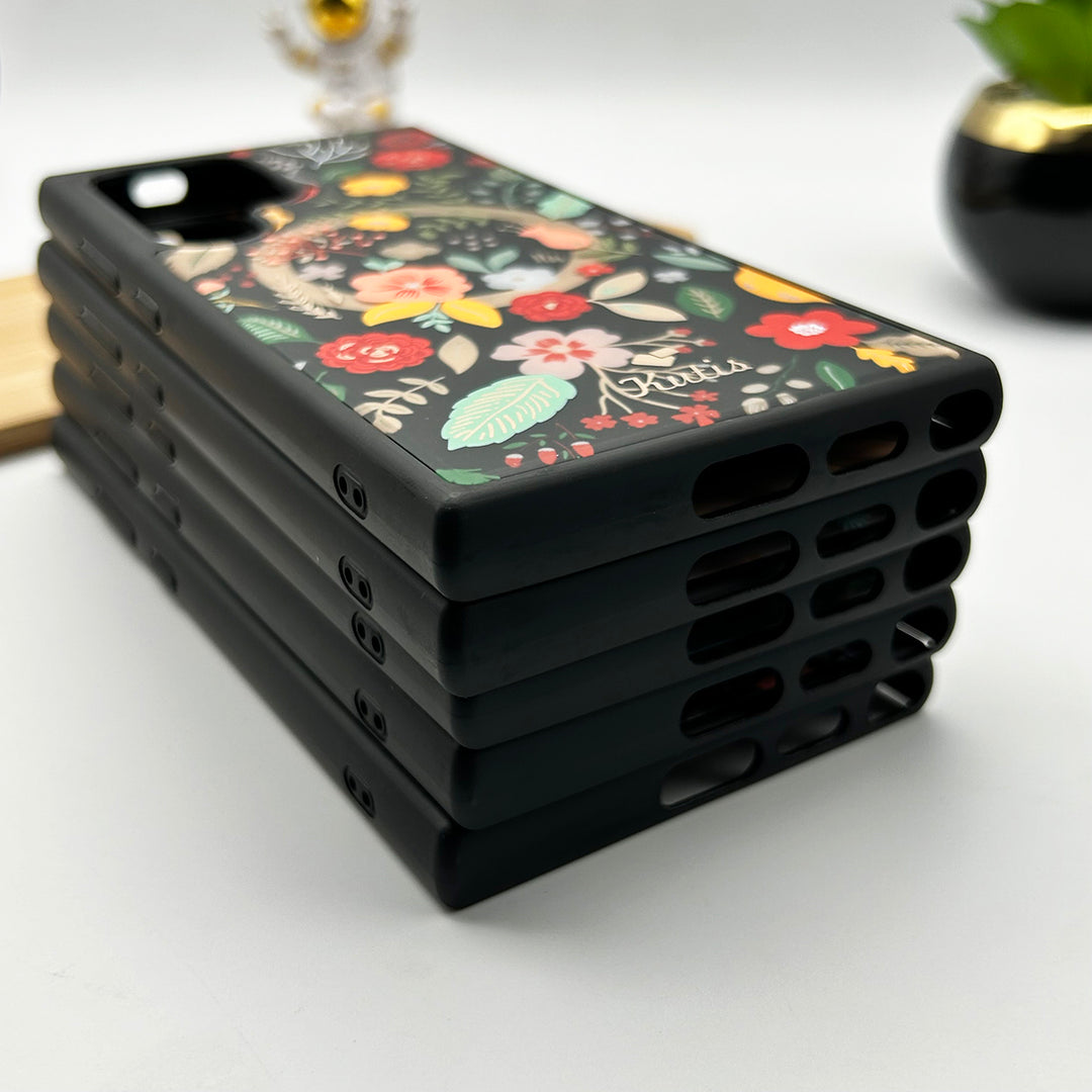 Samsung Galaxy S24 Ultra Luxury Acrylic Blossom Flower Printed Case Cover