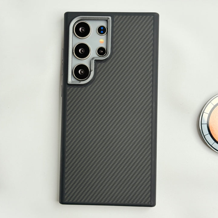 Samsung Galaxy S24 Ultra Premium Carbon Fiber Texture MagSafe Magnetic Case Cover