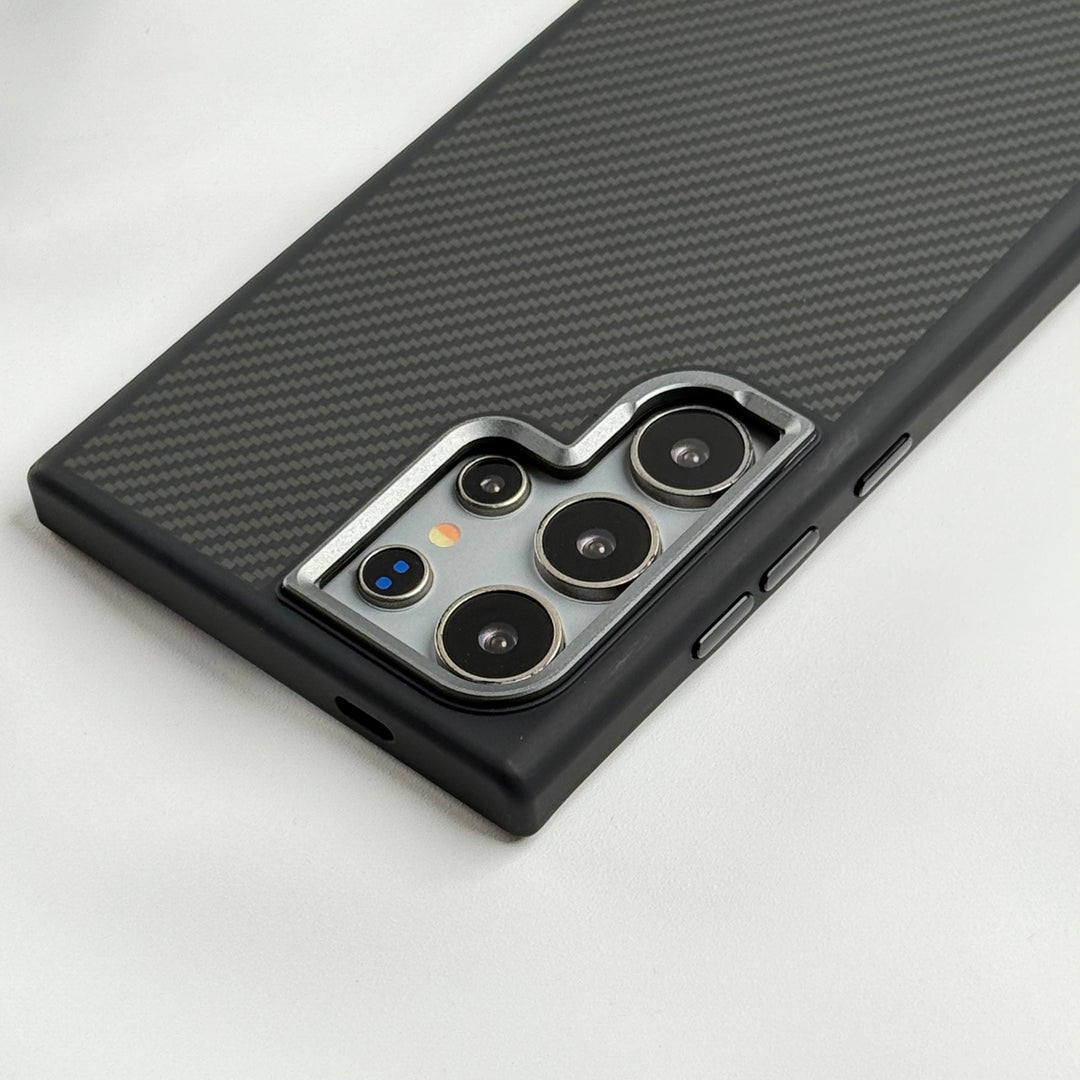 Samsung Galaxy S24 Ultra Premium Carbon Fiber Texture MagSafe Magnetic Case Cover