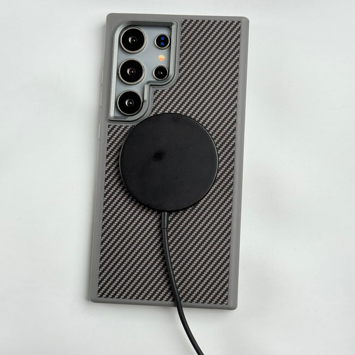 Samsung Galaxy S24 Ultra Premium Carbon Fiber Texture MagSafe Magnetic Case Cover