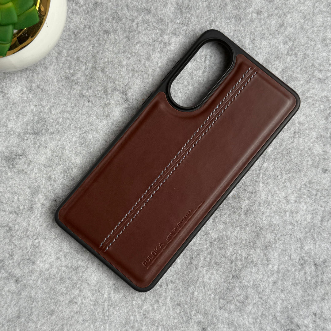 Samsung Galaxy S25 Edge PU Leather Middle Stitch Case Cover