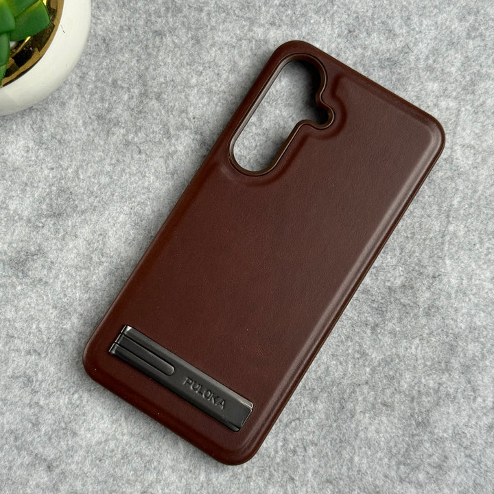 Samsung Galaxy S25 Full PU Leather Inbuilt Stand Case Cover