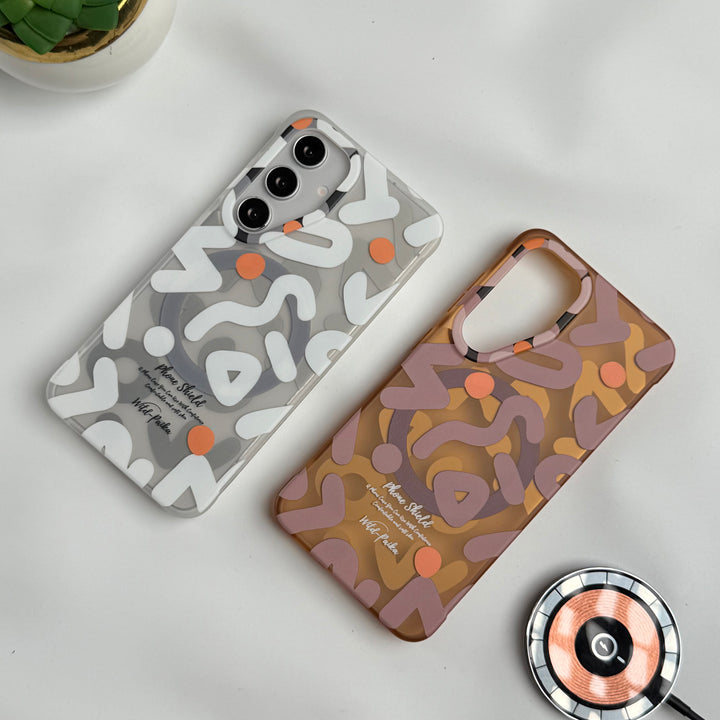 Samsung Galaxy S25 Geometric Graffiti Shockproof MagSafe Case Cover
