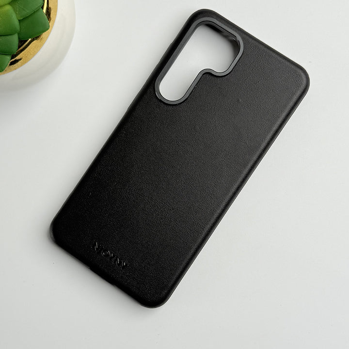 Samsung Galaxy S25 Leather Case With Alloy Camera Bumper