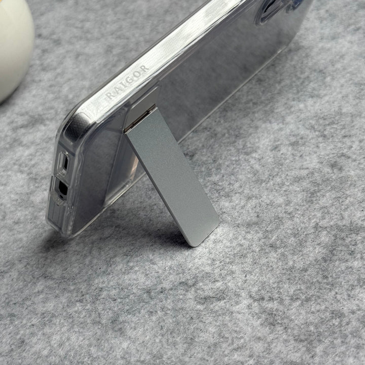 Samsung Galaxy S25 Premium Transparent Bottom Metal Stand Case Cover