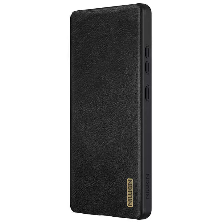 Samsung Galaxy S25 Ultra Camera Protection Nillkin Qin Prop Leather Flip Cover Black