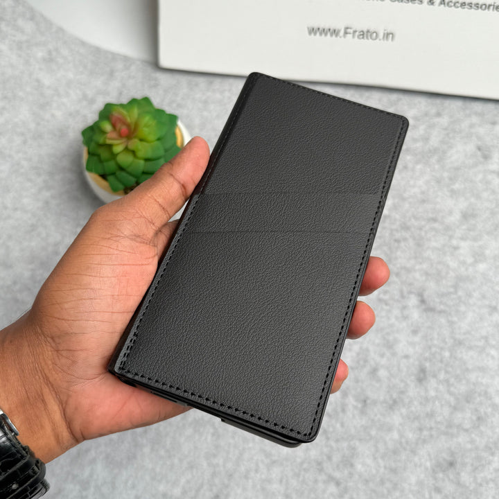 Samsung Galaxy S25 Ultra Flip Leather Bracket Card Holder Kick Stand Case