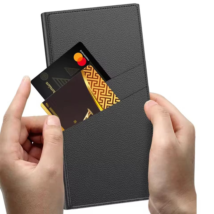 Samsung Galaxy S25 Ultra Flip Leather Bracket Card Holder Kick Stand Case