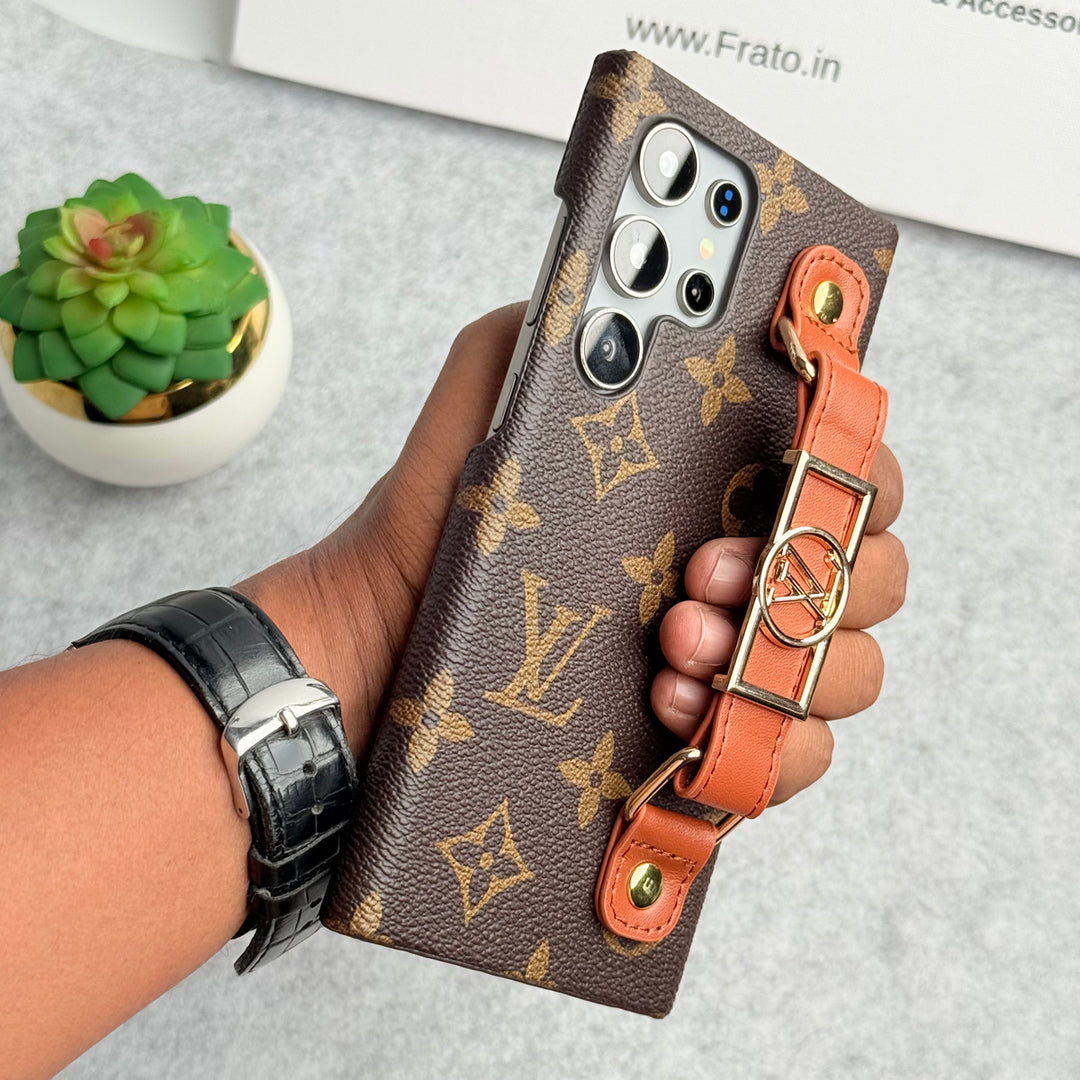 Samsung Galaxy S25 Ultra Luxury Brand Strap Holder Cover