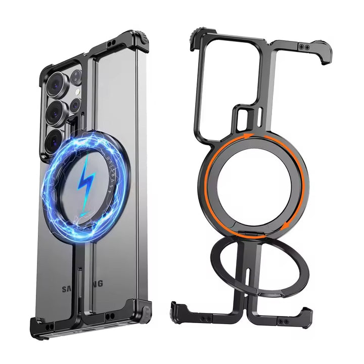 Samsung Galaxy S25 Ultra Metals Frameless Bumper Case With Rotating Stand