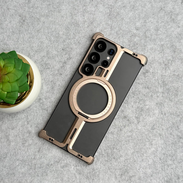 Samsung Galaxy S25 Ultra Metals Frameless Bumper Case With Rotating Stand