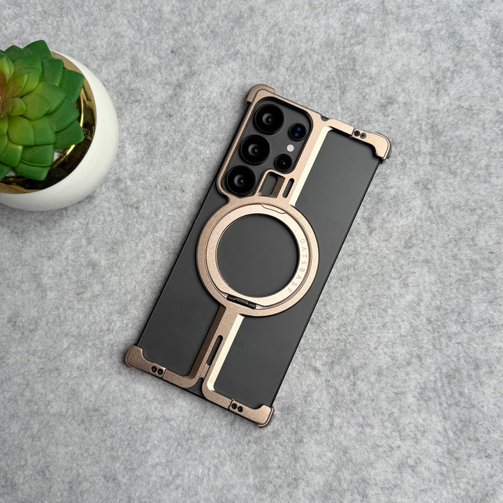 Samsung Galaxy S25 Ultra Metals Frameless Bumper Case With Rotating Stand