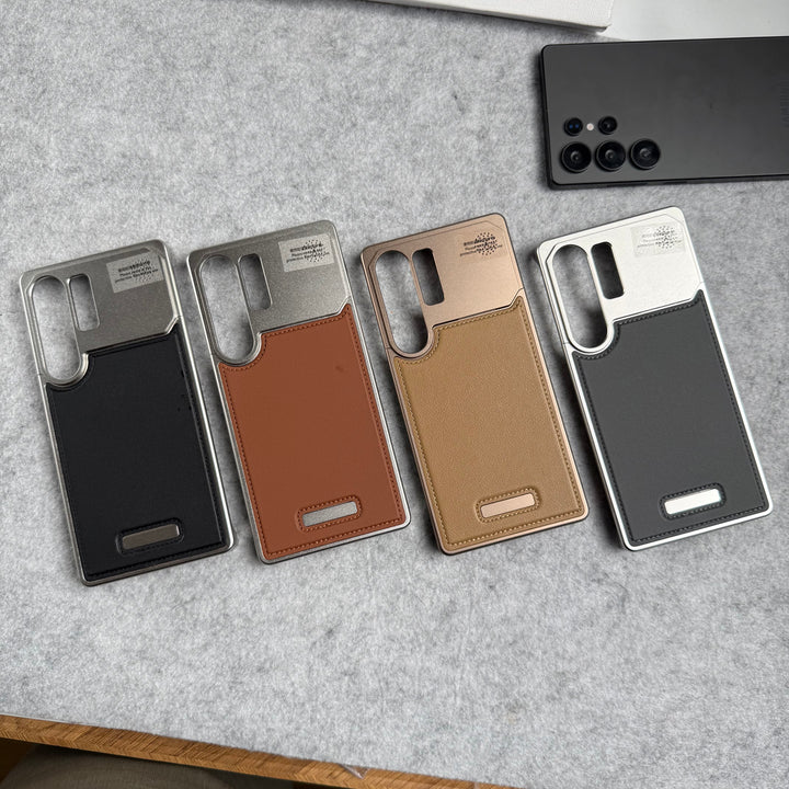 Samsung Galaxy S25 Ultra Premium Metallic AeroFLex Aluminium Stitch Leather Case