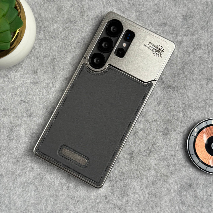 Samsung Galaxy S25 Ultra Premium Metallic AeroFLex Aluminium Stitch Leather Case